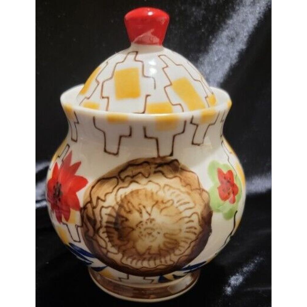 Grace’s Teaware Sugar Bowl with Lid and Beautiful Floral Colorful Rare HTF
